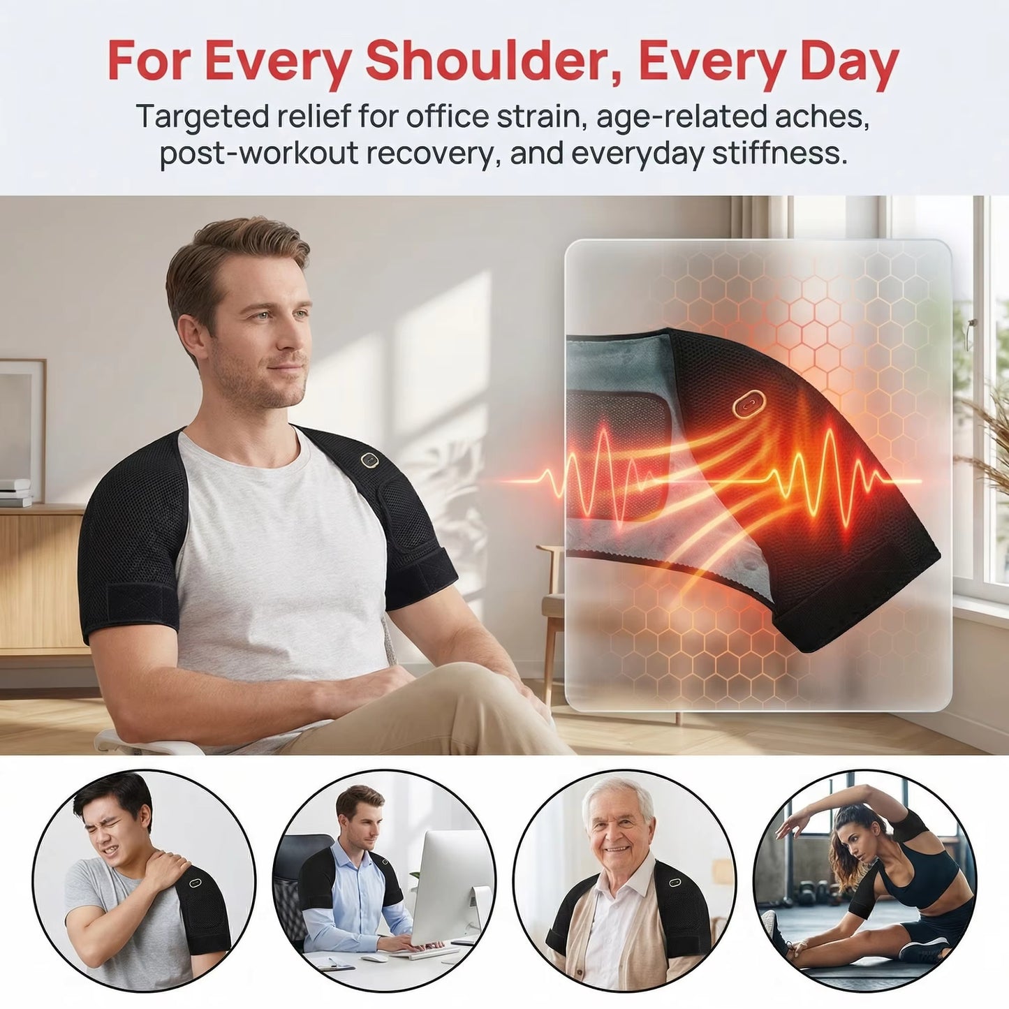 Electric Neck & Shoulder Heating Wrap – Muscle Relief Pad